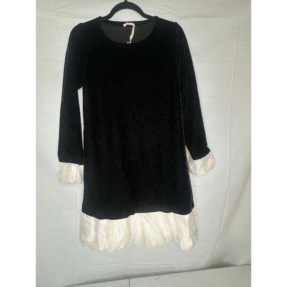 MONNALISA Black Velvet Long Sleeve PARTY DRESS Size Women’s Medium ITALY $382 - Picture 1 of 12